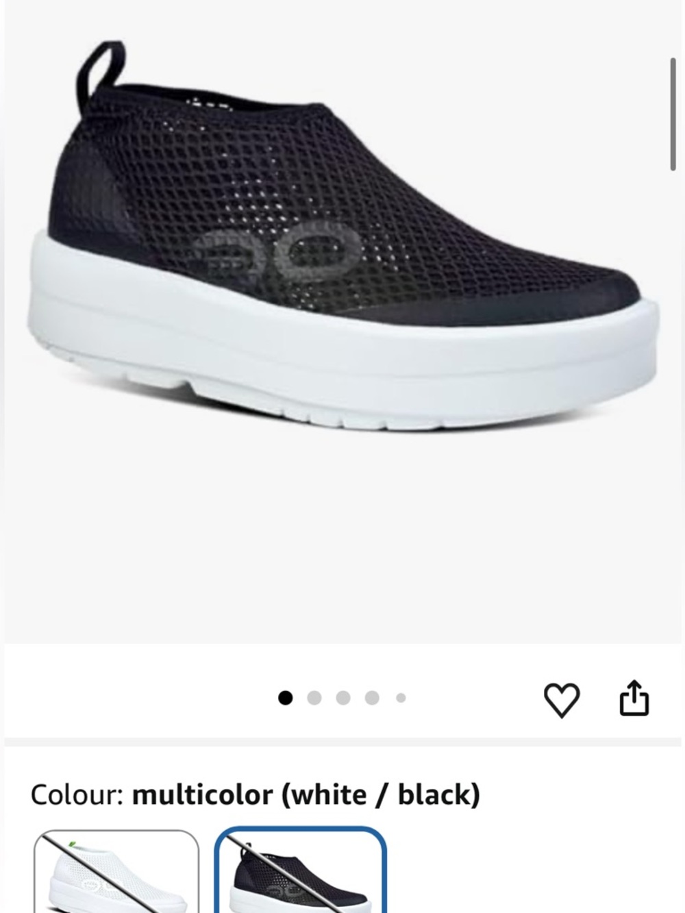 OOFOS  OOMEGA CHUKKA Mesh Slip-On Sneaker - Black & White